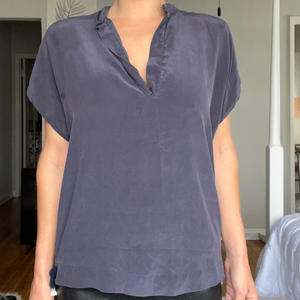 Figue Silk Top with Bead detail size XS
